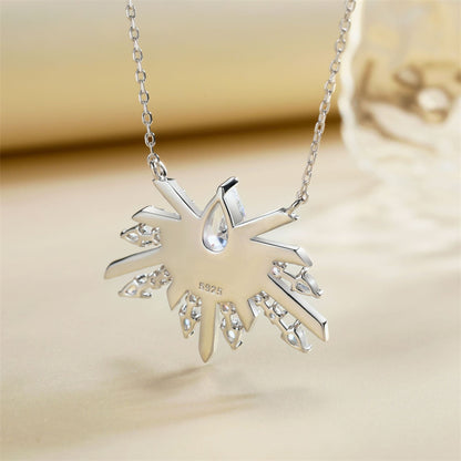 S925 Sterling Silver Crown & Bow Pendant Necklace - Elegant Zirconia Accented Collarbone Chain