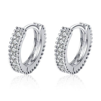 S925 Sterling Silver D-Colored Moissanite Hoop Earrings – Dainty Geometric Circle Earrings for Women