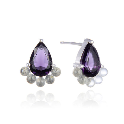S925 Sterling Silver Diamond Geometric Stud Earrings - Korean Style Minimalist Earrings with Plastic Backs for Women