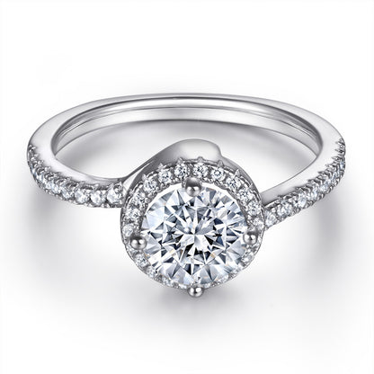 S925 Sterling Silver Double Layer Crown Ring – Elegant Zirconia Wedding Jewelry