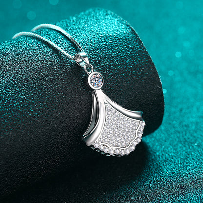 S925 Sterling Silver Dress Pendant Necklace - 0.88CT Moissanite Elegant Statement Chain