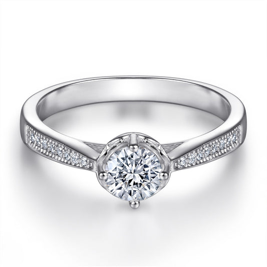 S925 Sterling Silver Floral Zirconia Ring – Korean-Inspired Fashion Jewelry