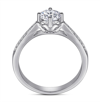 S925 Sterling Silver Floral Zirconia Ring – Korean-Inspired Fashion Jewelry