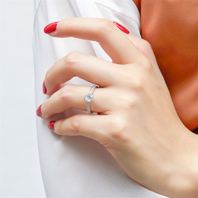 S925 Sterling Silver Floral Zirconia Ring – Korean-Inspired Fashion Jewelry