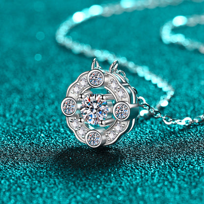 S925 Sterling Silver Four-Prong Pendant Necklace - 0.5CT Moissanite Everyday Elegance