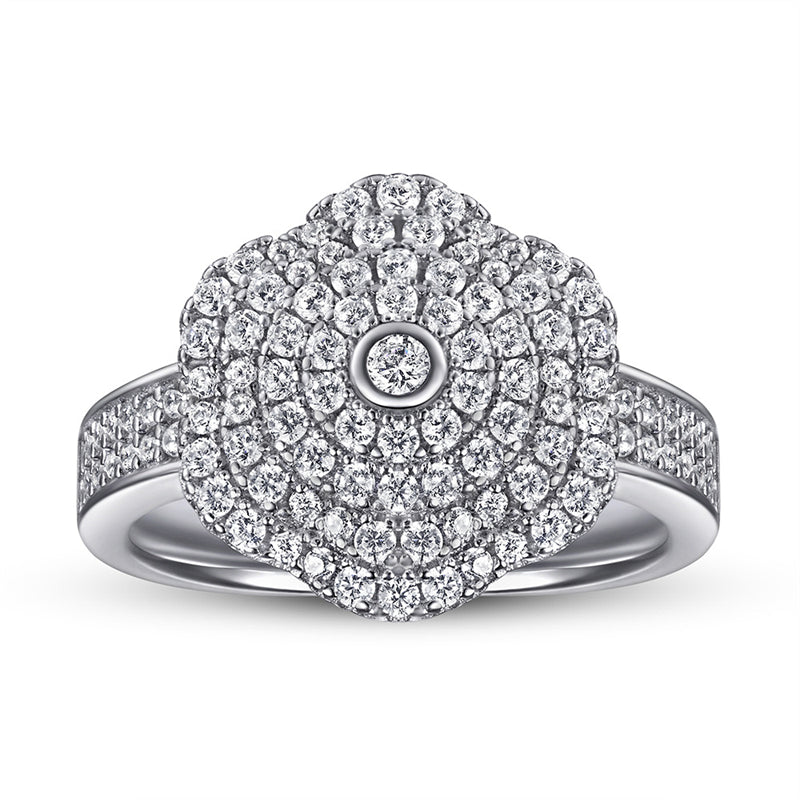 S925 Sterling Silver Full-Zirconia Band Ring - Luxe Geometric Jewelry for Women