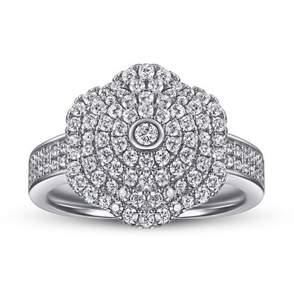 S925 Sterling Silver Full-Zirconia Band Ring - Luxe Geometric Jewelry for Women