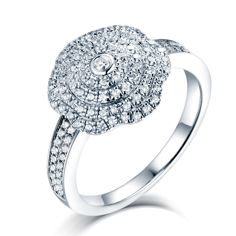 S925 Sterling Silver Full-Zirconia Band Ring - Luxe Geometric Jewelry for Women