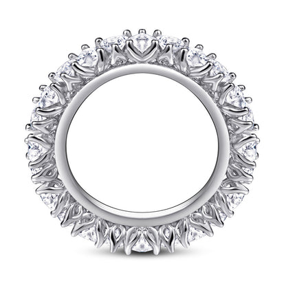 S925 Sterling Silver Full Heart Band Ring – Romantic CZ Pave Jewelry