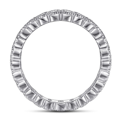 S925 Sterling Silver Full Pavé Band Ring - Elegant Stackable Jewelry for Women