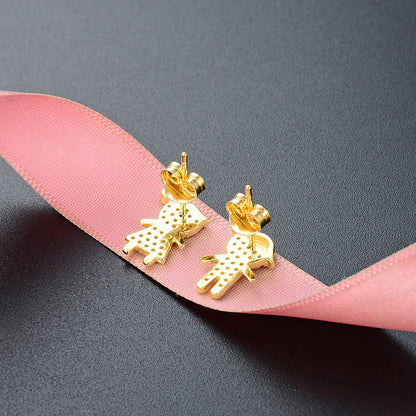 S925 Sterling Silver Geometric Diamond Stud Earrings - Korean Style Minimalist Earrings with Plastic Backs