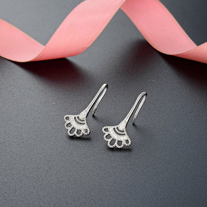 S925 Sterling Silver Geometric Drop Earrings - European & American Style Minimalist Dangle Earrings for Women