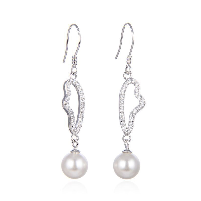 S925 Sterling Silver Geometric Drop Earrings - Korean Style Minimalist Dangle Earrings for Women