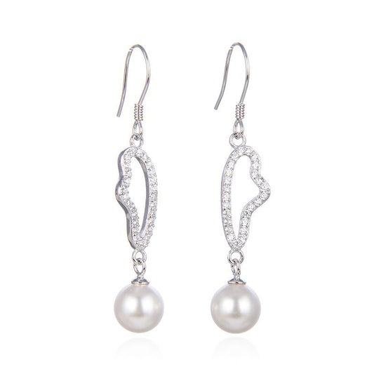 S925 Sterling Silver Geometric Drop Earrings - Korean Style Minimalist Dangle Earrings for Women