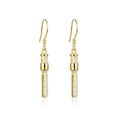 S925 Sterling Silver Geometric Drop Earrings - Korean Style Minimalist Dangle Earrings for Women
