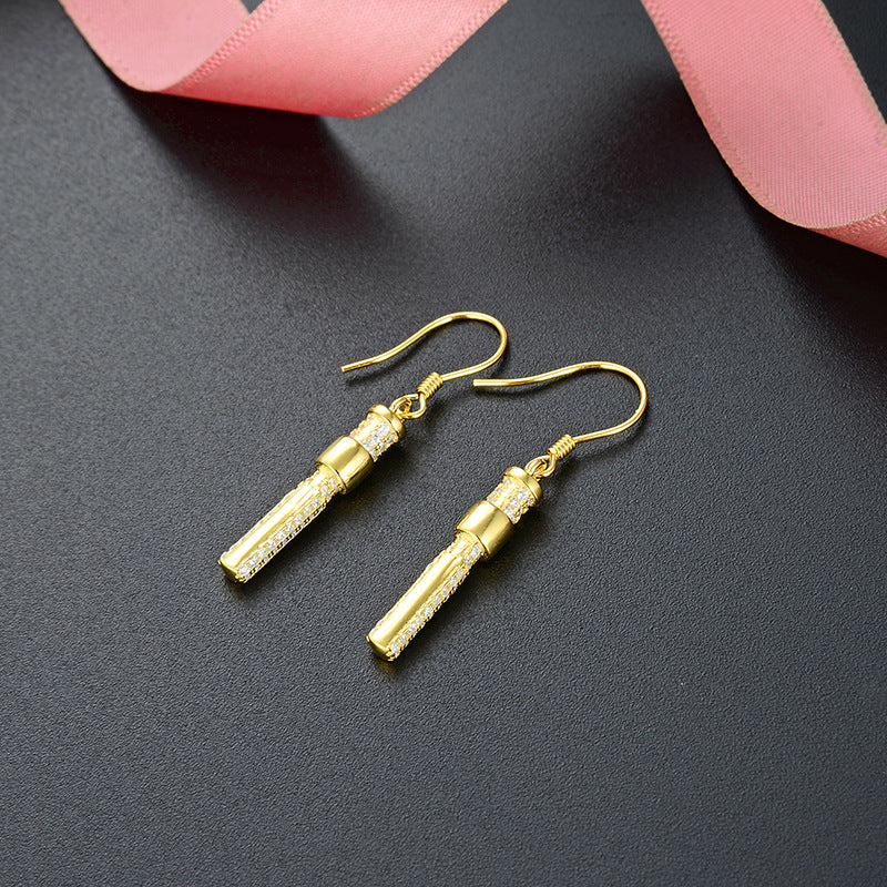 S925 Sterling Silver Geometric Drop Earrings - Korean Style Minimalist Dangle Earrings for Women