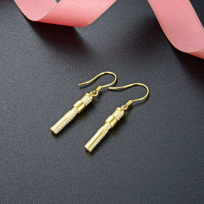 S925 Sterling Silver Geometric Drop Earrings - Korean Style Minimalist Dangle Earrings for Women