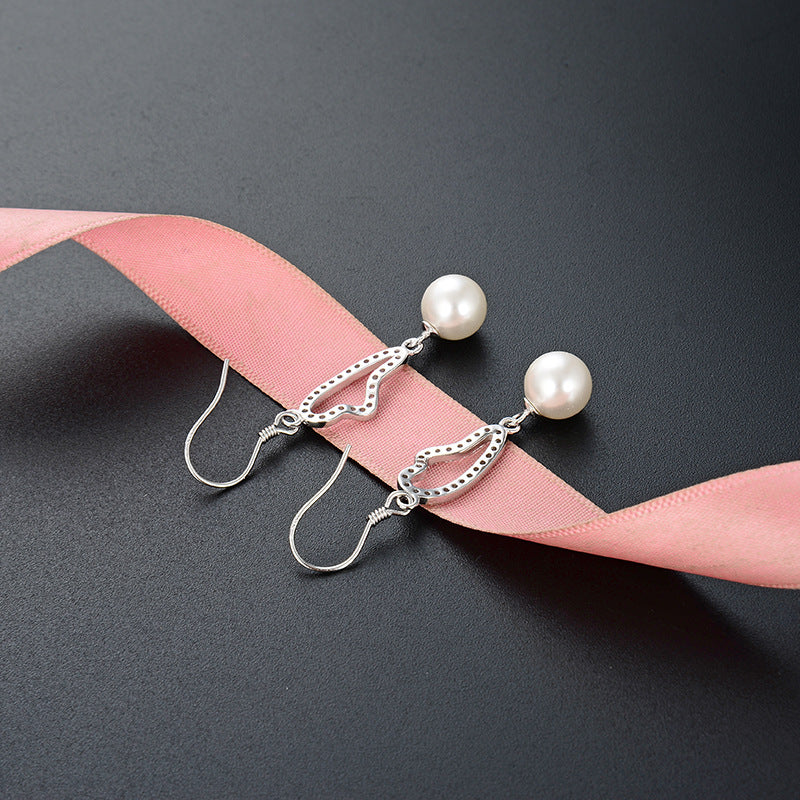 S925 Sterling Silver Geometric Drop Earrings - Korean Style Minimalist Dangle Earrings for Women