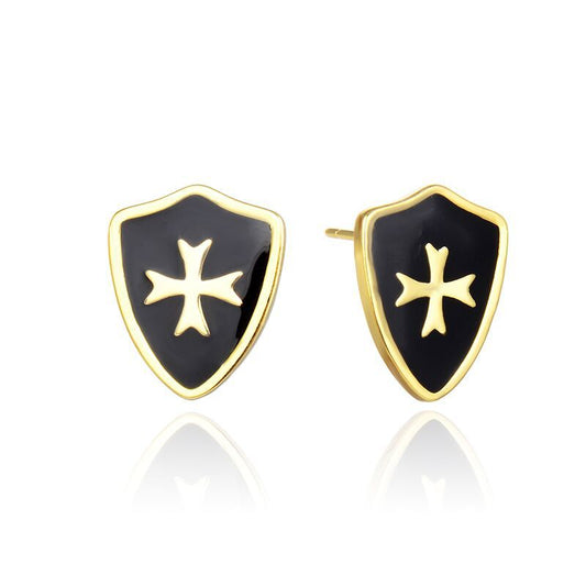 S925 Sterling Silver Geometric Stud Earrings-Enamel Color Drops with Plastic Backs, Trendy Western Style for Women