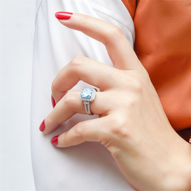 S925 Sterling Silver Geometric Zirconia Ring - Bestselling K-Gold Plated Women's Jewelry