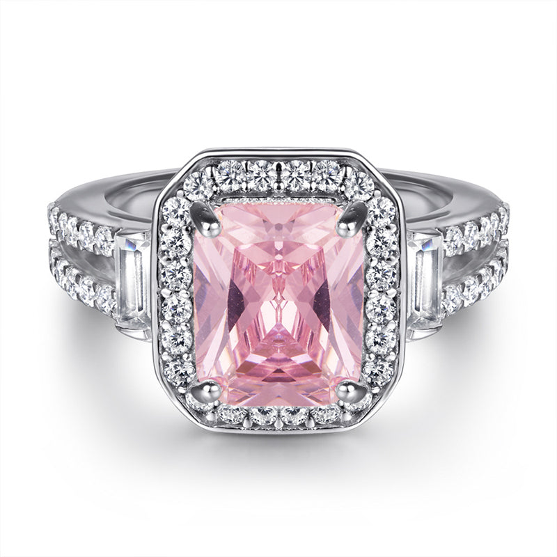 S925 Sterling Silver Geometric Zirconia Ring - Bestselling K-Gold Plated Women's Jewelry