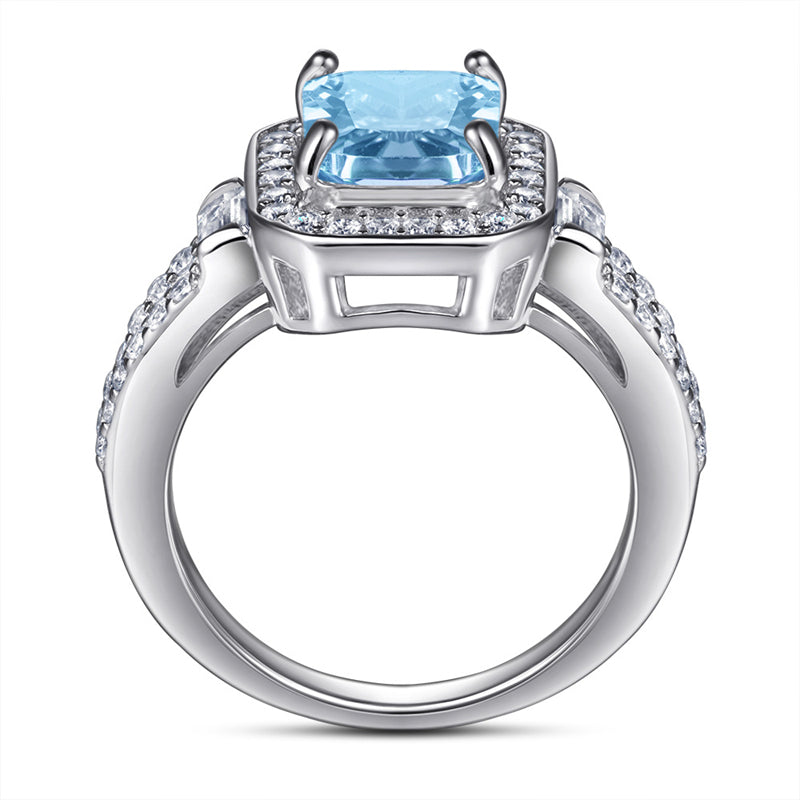 S925 Sterling Silver Geometric Zirconia Ring - Bestselling K-Gold Plated Women's Jewelry