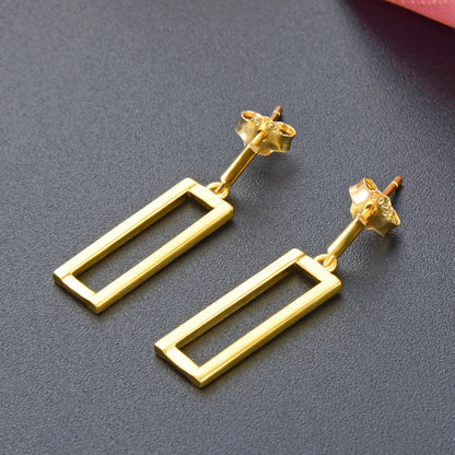 S925 Sterling Silver Gold-Plated Toad Stud Earrings-1.7g Minimalist Chinese Style Earrings with Plastic Ear Backs