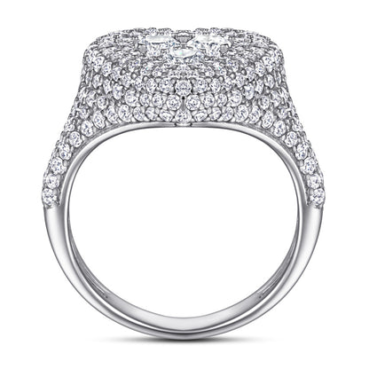 S925 Sterling Silver Heart-Shaped Micro-Pavé Ring - Bestselling Romantic Jewelry