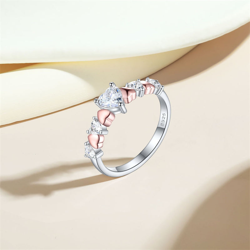 S925 Sterling Silver Heart-Shaped Ring - Elegant Love-Inspired Jewelry for Women