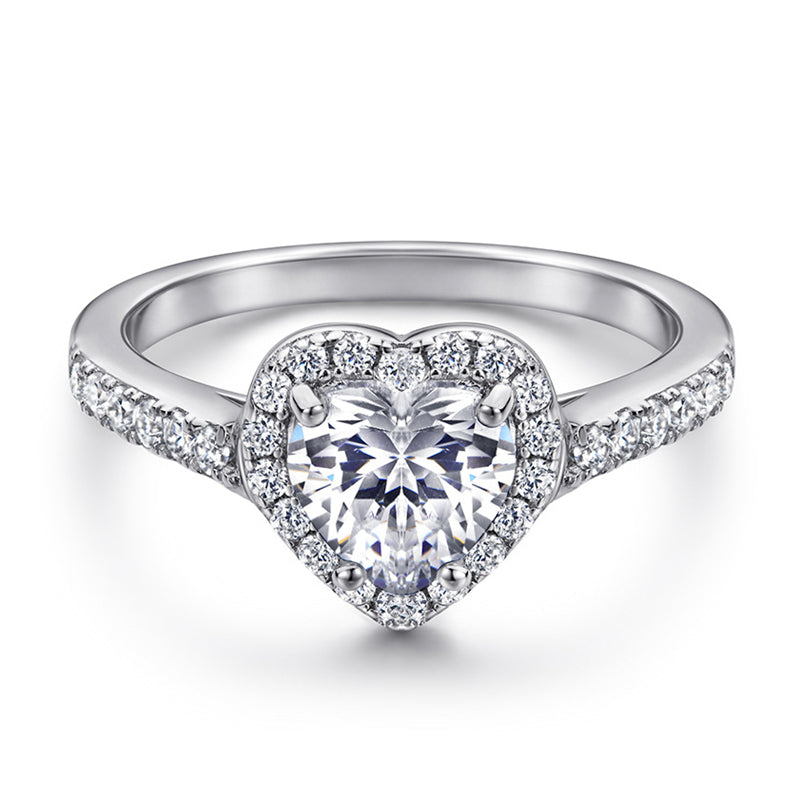 S925 Sterling Silver Heart Ring - Korean Style Bestselling Zirconia Jewelry