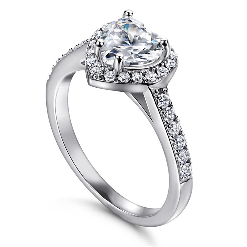 S925 Sterling Silver Heart Ring - Korean Style Bestselling Zirconia Jewelry