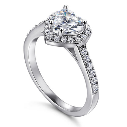 S925 Sterling Silver Heart Ring - Korean Style Bestselling Zirconia Jewelry