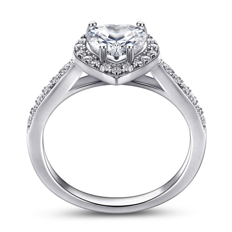 S925 Sterling Silver Heart Ring - Korean Style Bestselling Zirconia Jewelry