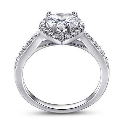 S925 Sterling Silver Heart Ring - Korean Style Bestselling Zirconia Jewelry