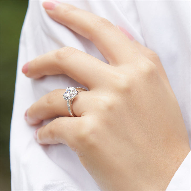 S925 Sterling Silver Heart Ring - Korean Style Bestselling Zirconia Jewelry
