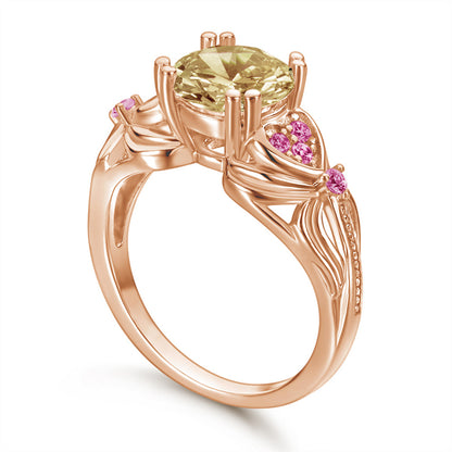 S925 Sterling Silver Heart Ring - Romantic Rose Gold Plated Jewelry for Women