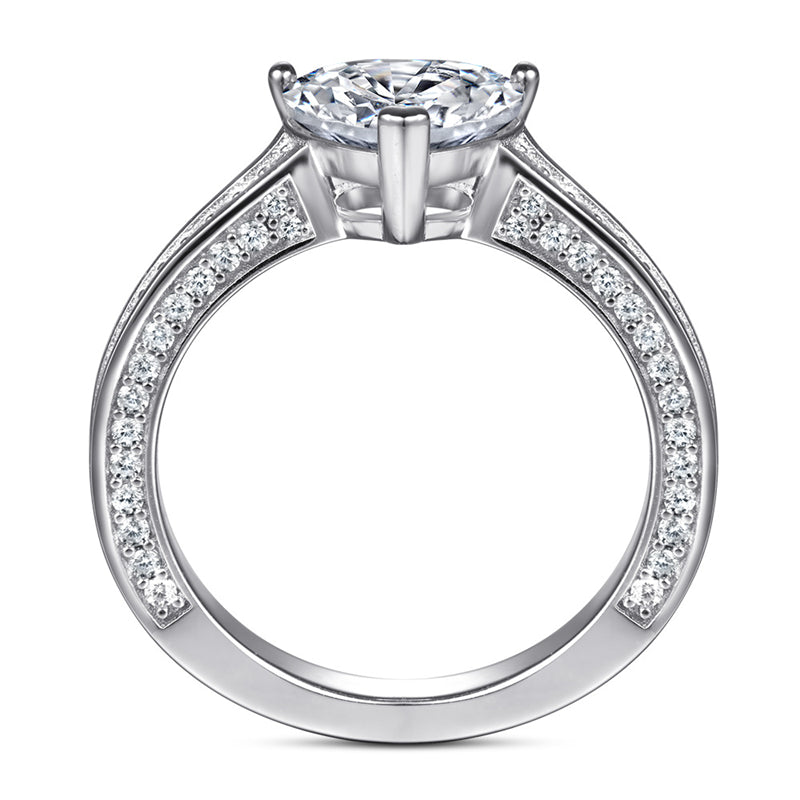 S925 Sterling Silver Heart Ring – Elegant Cubic Zirconia Jewelry for Women
