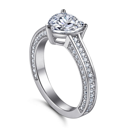 S925 Sterling Silver Heart Ring – Elegant Cubic Zirconia Jewelry for Women