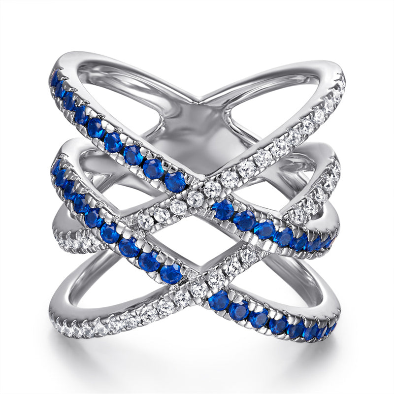 S925 Sterling Silver Interlocking Stackable Rings Set - Modern Geometric Jewelry for Women