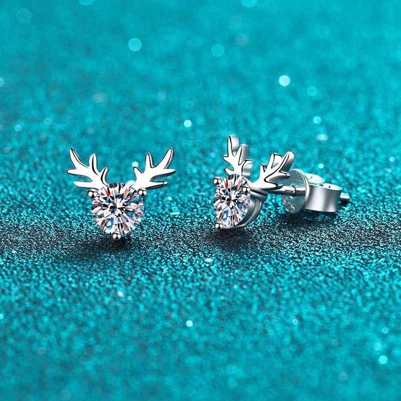 S925 Sterling Silver "Journey With You" Moissanite Stud Earrings - 1CT Total with Cultural Motifs