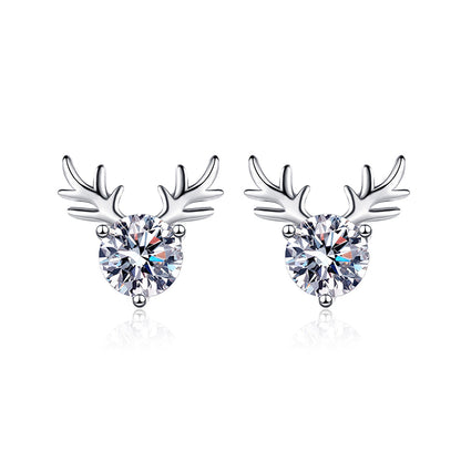 S925 Sterling Silver "Journey With You" Moissanite Stud Earrings - 1CT Total with Cultural Motifs