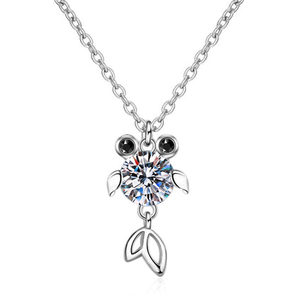 S925 Sterling Silver Koi Fish Pendant Necklace - 0.5CT/1CT Moissanite PT950-Plated Prosperity Chain