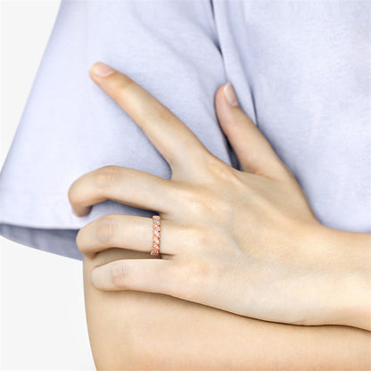 S925 Sterling Silver Leaf-Inspired Stackable Ring - Elegant Pavé Zirconia Band