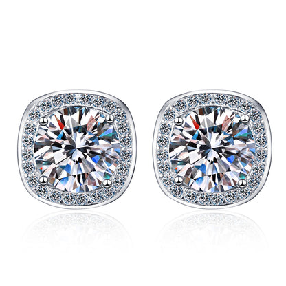 S925 Sterling Silver Leaf Moissanite Stud Earrings Plated with Pt950 Gold - Exotic Floral Inspired Jewelry