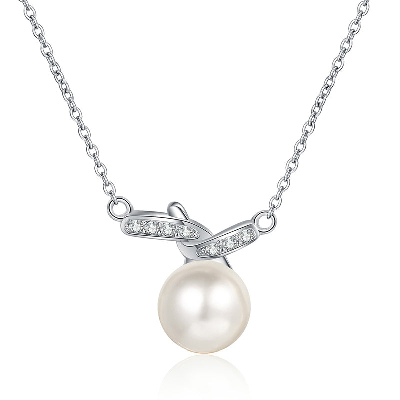 S925 Sterling Silver Lulu Tong Necklace - 10.5-Point Moissanite & Pearl Pendant Elegant Layered Choker