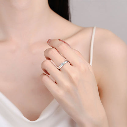 S925 Sterling Silver Marquise Cut Moissanite Ring | Platinum Plated Minimalist Design