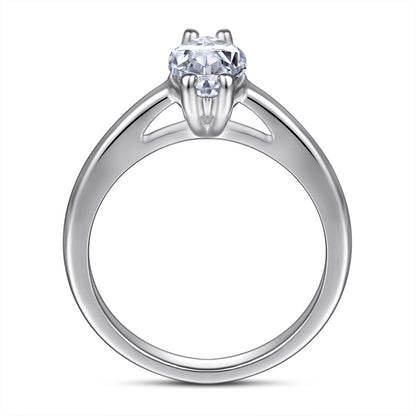 S925 Sterling Silver Marquise Zirconia Ring - Korean Style Minimalist Index Finger Jewelry