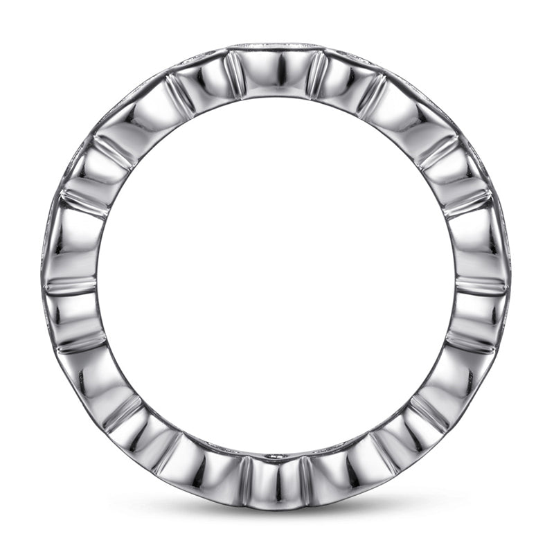 S925 Sterling Silver Marquise & Round Eternity Ring – Full Pave Stackable Band