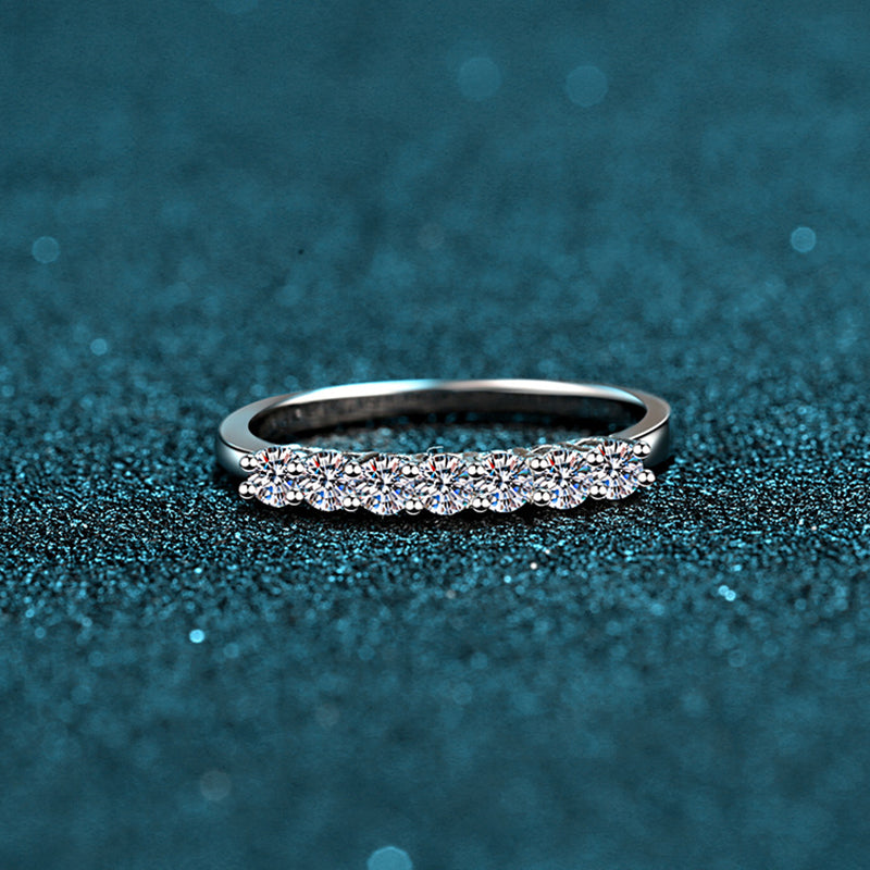 S925 Sterling Silver Moissanite & Zircon Stacking Ring, Minimalist Band Ring for Women, Tail Ring, Promise Ring