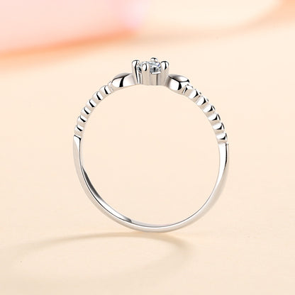 S925 Sterling Silver PT950 Gold Plated Four-Prong 0.10ct Moissanite "Thinking of You" Ring